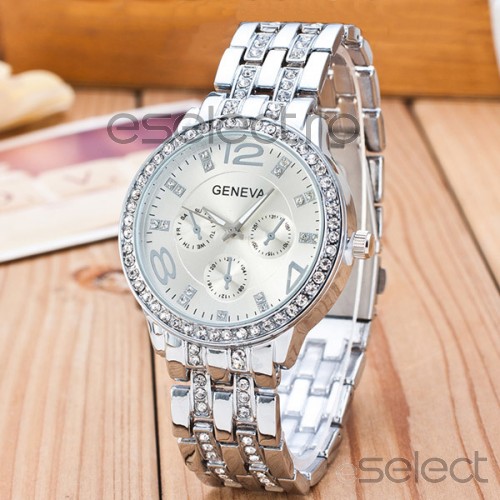 Ceas Dama Quartz Geneva Crystal Select-silver