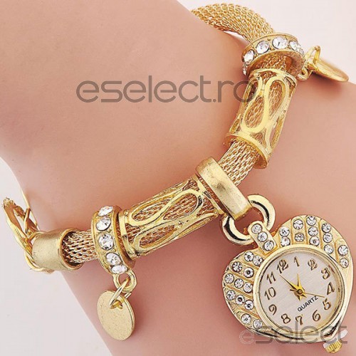 Ceas Dama Quartz Lucky Charm-gold